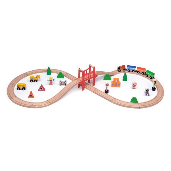 Іграшкова залізниця Viga Toys дерев'яна 39 ел. (50266) 50266 50266
