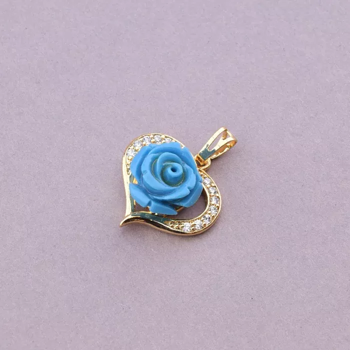 Кулон серце блакитна троянда XUPING Фіаніт (позолота 18к) ss_92367 ss_92367