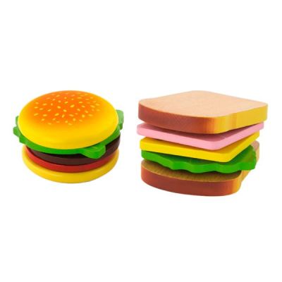 Іграшкові продукти Viga Toys Дерев&#039;яні гамбургер і сендвіч (50810)