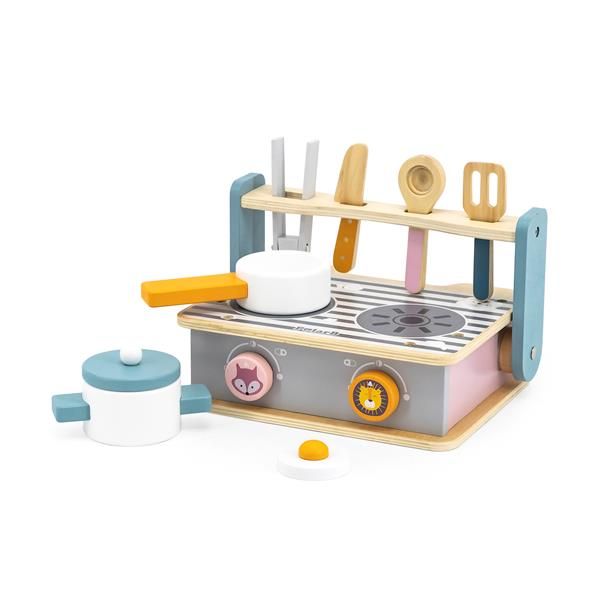 Дитяча плита Viga Toys PolarB з посудом і грилем складна (44032) 44032 44032