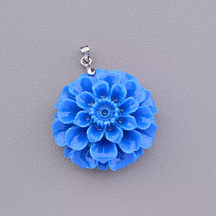 Кулон синя квітка полімерна глина ss_10067 ss_10067