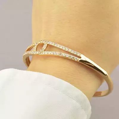 🏷️️ Браслет шарнірний Xuping Фіаніт 18 см (позолота 18к) F-58614