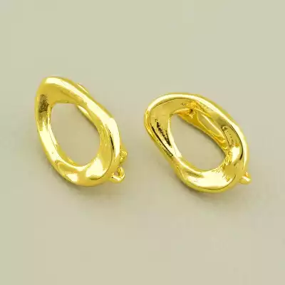 Швензи Пара 17х12мм. (позолота 18к лимонна) англійська застібка