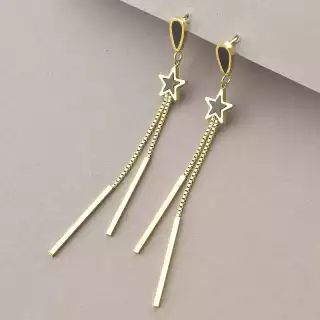 Сережки пусети Xuping емаль (позолота 18к лимонна)