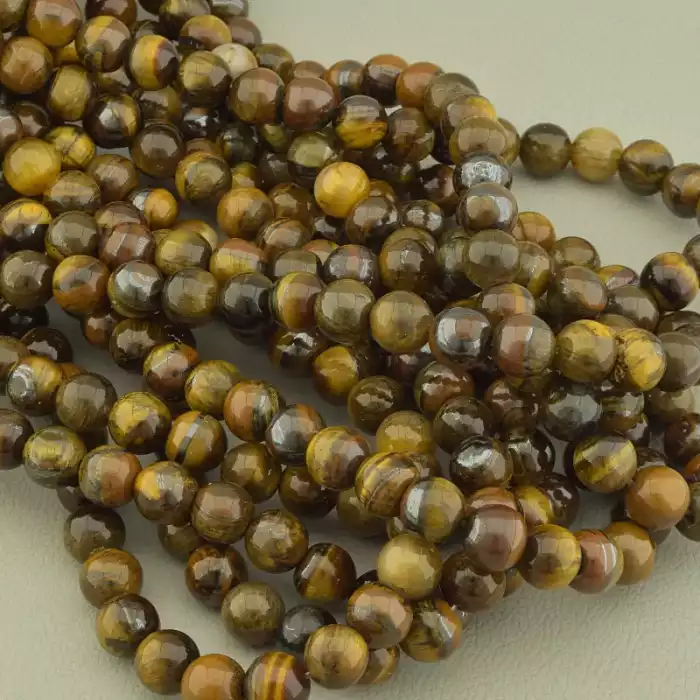 🏷️️ Нитка Тигрове око 38 см. 8,3 мм. (без застібки) ss_98368