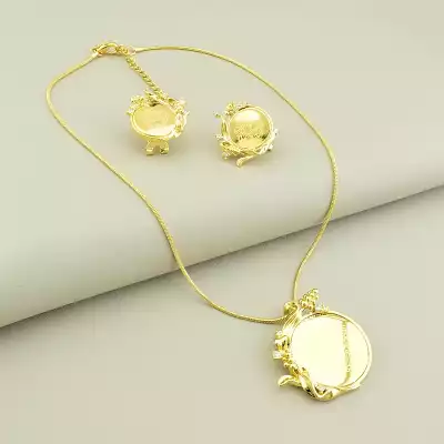 Підвіска+Сережки Фіаніт 41 см Abella (позолота 18к)