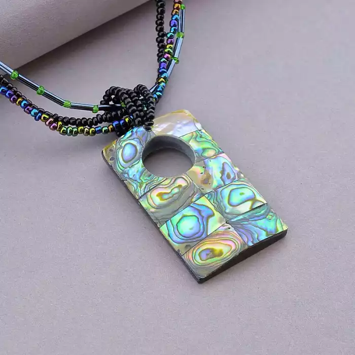 🏷️️ Підвіска Галіотіс, Бісер 46 см (сталь) ss_91693