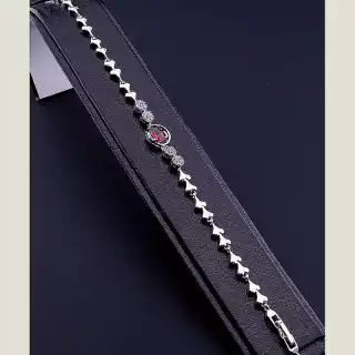 Браслет складний Xuping Фіаніт 17 см (родій)