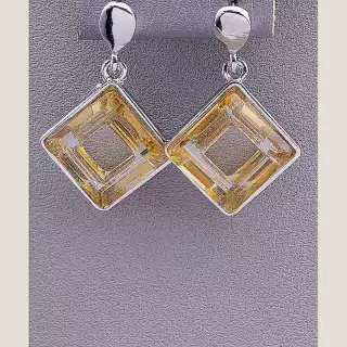 Сережки пусети Juleeze Фіаніт (родій)