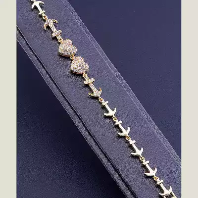 🏷️️ Браслет складний Xuping Фіаніт 17 см (позолота 18к) F-73105