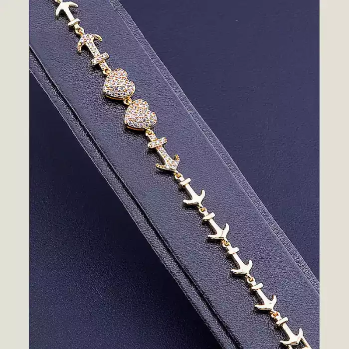 🏷️️ Браслет складний Xuping Фіаніт 17 см (позолота 18к) ss_73105