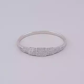 Браслет шарнірний Xuping Фіаніт 17 см (родій)