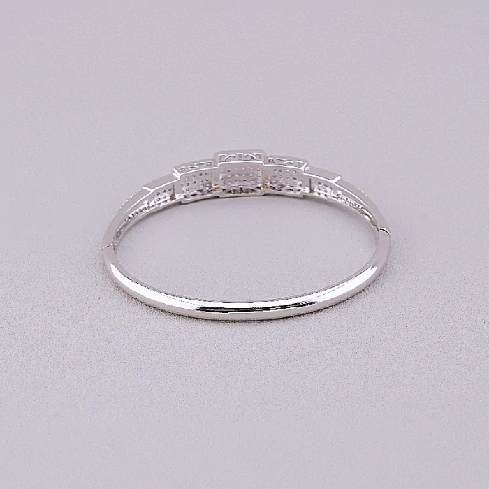 🏷️️ Браслет шарнірний Xuping Фіаніт 17 см (родій) ss_63109