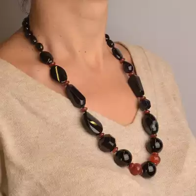 🏷️️ Намисто Агат, Сердолік 63 см. F-92710