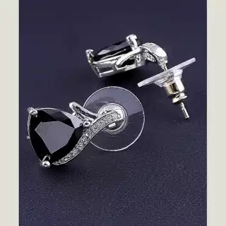 Сережки пусети Big Dipper Фіаніт (родій)