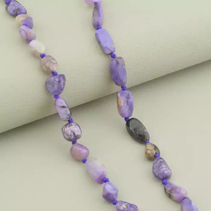 🏷️️ Намисто Чароїт (cрібло 925 проба) 52 см. ss_101353