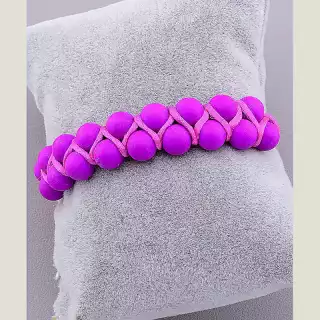 Браслет Шамбала 17 см малиновий