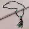 🏷️️ Намисто Агат, Чеський кришталь, Малахіт 65 см F-54531