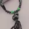 🏷️️ Намисто Агат, Чеський кришталь, Малахіт 65 см F-54531