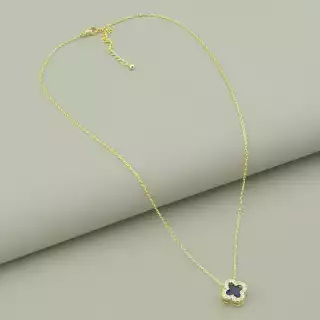 Підвіска чотирилисник конюшина Saiya Ван Кліф Фіаніт 40 см (позолота 18к лимонна)