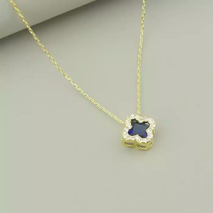 🏷️️ Підвіска чотирилисник конюшина Saiya Ван Кліф Фіаніт 40 см (позолота 18к лимонна) ss_96275