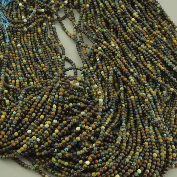 🏷️️ Нитка Хрізокола, Бірюза 37 см. 2мм. (без застібки) ss_104448