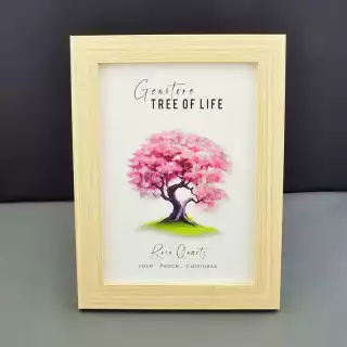 Картина з рожевим кварцем рожева (210х155 мм)