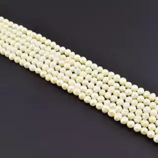 Намистини перли (34 см, без замку, 5,5 мм, А+, білий)