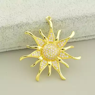 Кулон Фіаніт 35х30мм. (позолота 18к лимонна)