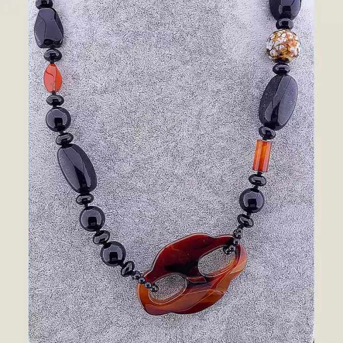 🏷️️ Намисто Агат, Сердолік 85 см ss_59015