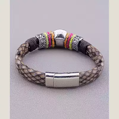 🏷️️ Браслет з магнітною застібкою Місячний камінь 17 см F-11115