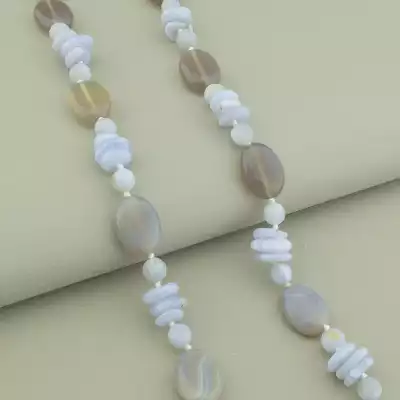 🏷️️ Намисто Сапфірин, Агат 64 см. F-98569