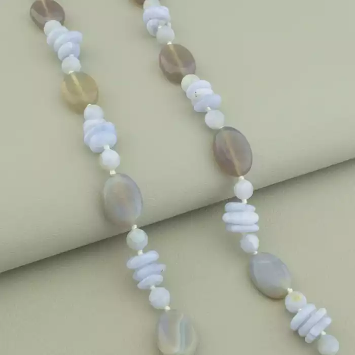 🏷️️ Намисто Сапфірин, Агат 64 см. ss_98569