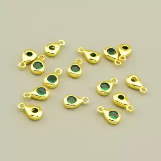 Кулон Фіаніт 7х4.5мм. (позолота 18к лимонна)