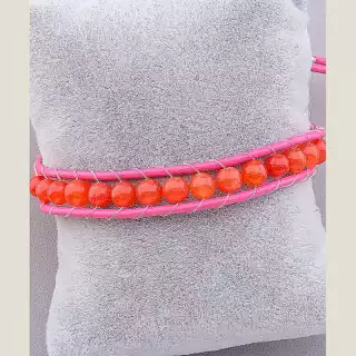 Браслет Агат 19 см шкіра