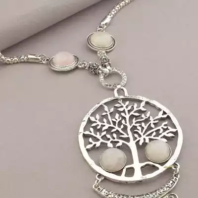 🏷️️ Підвіска дерево Рожевий кварц 50 см F-33401