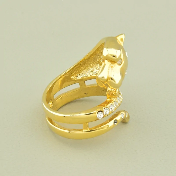 🏷️️ Каблучка леопард Vogue Фіаніт (позолота лимонна 18к) ss_100310