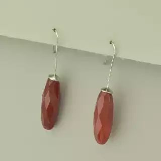 Сережки довгі петля Сердолік