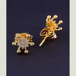 Сережки пусети Xuping Фіаніт (позолота 18к)