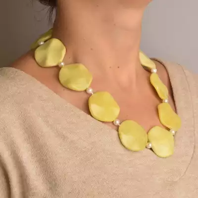 🏷️️ Намисто Жадеит, Перли 47 см F-84349