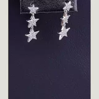 Сережки пусети Big Dipper Фіаніт (родій)