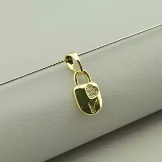 Кулон замок серце Xuping Фіаніт (позолота 18к лимонна)