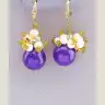 🏷️️ Сережки петельки Hand Made Аметист F-40957