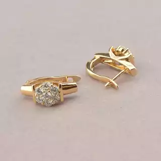 Сережки англійський замок Xuping Фіаніт (позолота 18к)