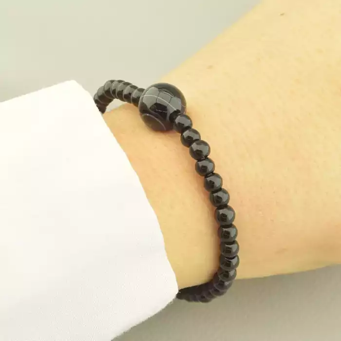 🏷️️ Браслет резинка Агат 17 см. ss_102254