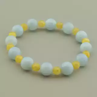 Браслет резинка Цитрін, Кварц 19 см.