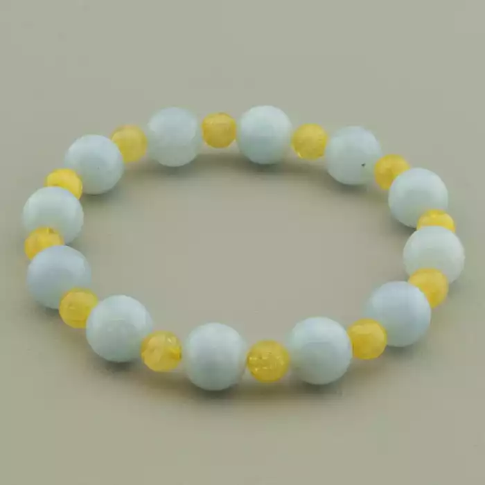 🏷️️ Браслет резинка Цитрін, Кварц 19 см. ss_95265