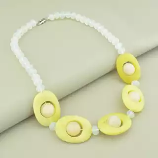 Намисто Жадеїт, Агат, Чеський кришталь 50 см.