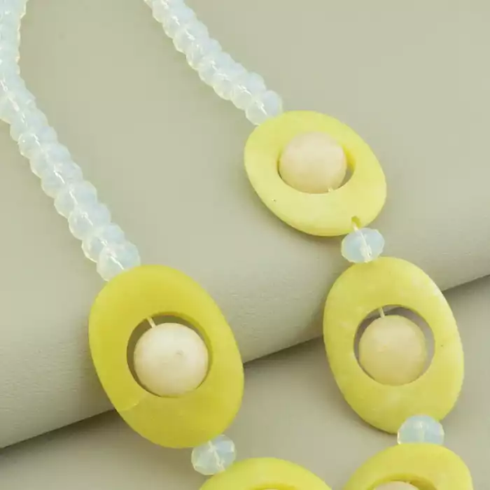 🏷️️ Намисто Жадеїт, Агат, Чеський кришталь 50 см. ss_102877