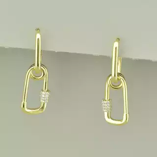 Сережки булавки кільця Xuping Фіаніт (позолота 18к лимонна)